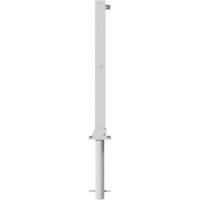 Neerklapbare afzetpaal wit rood voor bevestiging in beton met hangslot 900 mm.