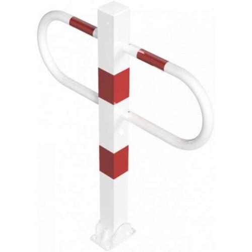 Parkeerbeugel met profiel cilinder thermisch verzinkt wit / rood