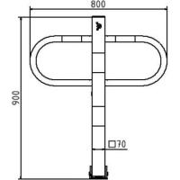 Parkeerbeugel met profiel cilinder thermisch verzinkt wit / rood