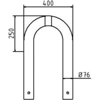 Anti stootbeugel geel/zwart beton 250x400 mm. 
