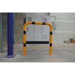 Anti stootbeugel geel/zwart bevestigen met voetplaat 250x750 mm. 