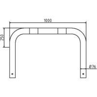Beschermbeugel geel/zwart beton 250x1000 mm.