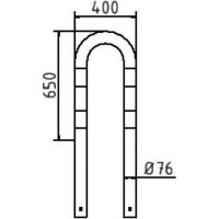 Anti stootbeugel geel/zwart beton 650x400 mm. 