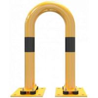 Anti stootbeugel geel/zwart met voetplaat flexibel 650x400 mm. 