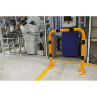 Anti stootbeugel geel/zwart met voetplaat flexibel 650x400 mm. 