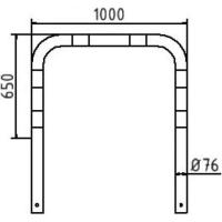 Anti stootbeugel geel/zwart beton 650x1000 mm. 