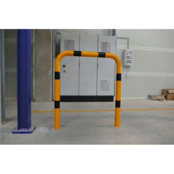 Anti stootbeugel geel/zwart beton 750 mm. breed