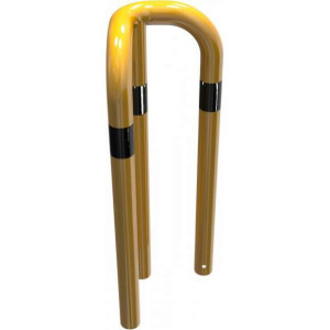 Anti stootbeugel geel/zwart 90° 650 mm. hoog