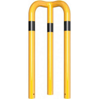Anti stootbeugel geel/zwart 90° 650 mm. hoog