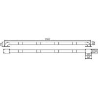 Stootbeschermbalk ronde stalen buis 115x2000 mm.