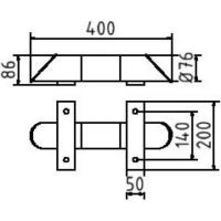Stootbeschermbalk ronde stalen buis 86x400 mm.