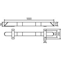 Stootbeschermbalk ronde stalen buis 86x1000 mm.