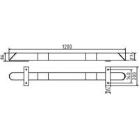 Stootbeschermbalk ronde stalen buis 86x1200 mm.