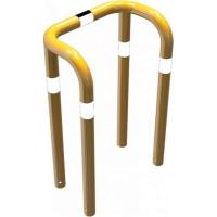 Anti stootbeugel dubbel geel/zwart beton 650x750 mm.