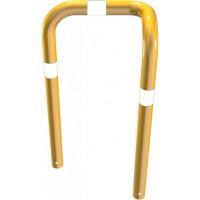 Anti stootbeugel enkel hoek geel/zwart beton 650x600 mm. 