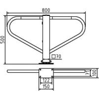 Parkeerbeugel rond cilinderslot, 500mm boven de grond