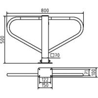 Parkeerbarrière met 8mm driehoeksslot
