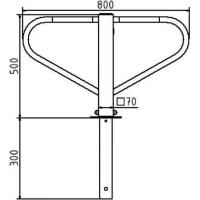 Parkeerbeugel met 8mm driehoeksslot voor in beton