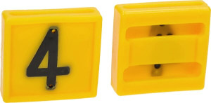 MARKEERNUMMER, NO. 4 GEEL 45X45MM