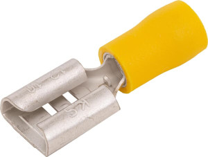 VLAKSTEKKERHULS 6,3X0,8 MM GEEL