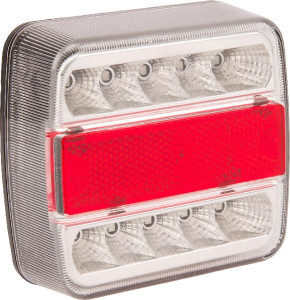 ACHTERLICHT LED, 1W, VIERKANT, 12V, 106X