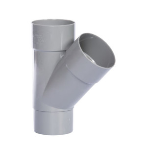 HWA T-STUK 45°, PVC, 2X INW LIJM, 1X VER