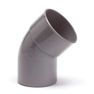 PVC BOCHT 45°, INW X UITWENDIG LIJM, GRI