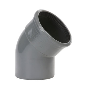 PVC BOCHT 45°, MANCHET X SPIE, GRIJS, KO