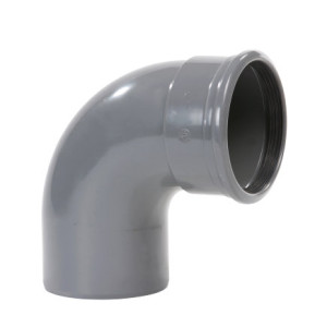 PVC BOCHT 88°, MANCHET X SPIE, GRIJS, KO