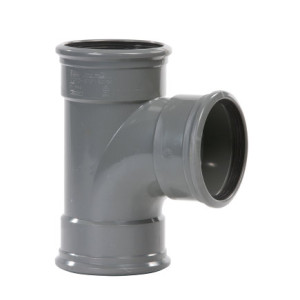 PVC T-STUK 88°, 3X MANCHET, GRIJS, KOMO,