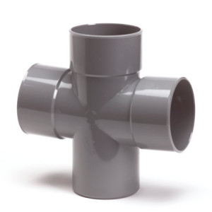 PVC DUBBEL T-STUK 88°, 3X INW./1X UITW.