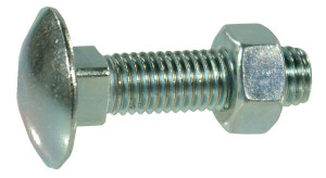 SLOTBOUT EN MOER DIN603 M6X90 STAAL VERZ