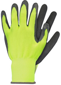 WERKHANDSCHOENEN LATEX GEEL MT. S